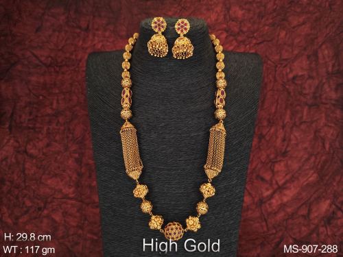 High Gold Polish Designer Fancy Style Party wear Beaded Mala Set