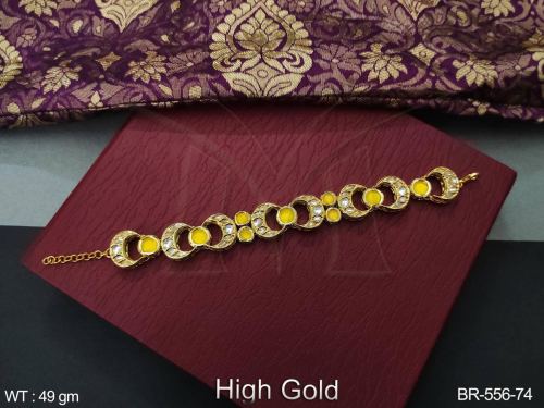 Kundan Bracelet in Yellow, photo 5 of 12