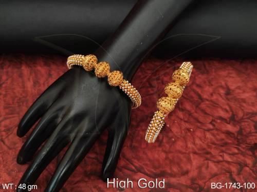 Party Wear Bangles with Pearls Set of 2