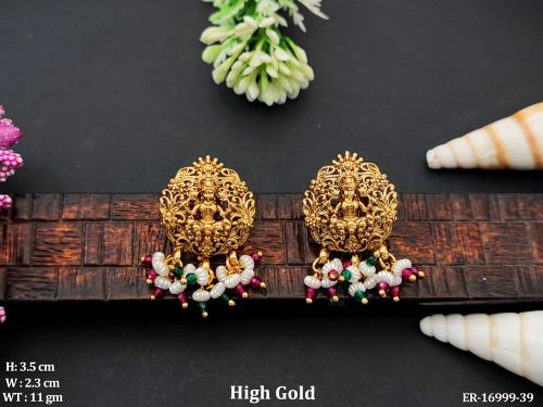 Lakshmi Party Wear Temple Earrings for Women