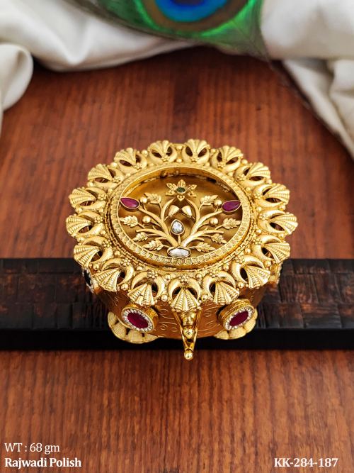 Temple Jewellery Designer Rajwadi Polish Sindoor Box  