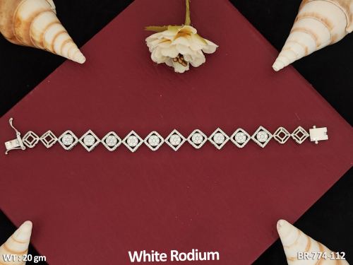 White Bracelet with American Diamond Stones