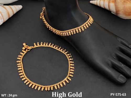 Antique Jewellery Stylish High Gold Polish Beautiful Antique Payal Set