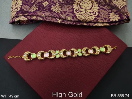 Kundan Bracelet in Mint Green Pink, photo 12 of 12