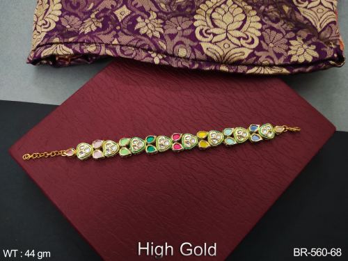 Classic Kundan Bracelet in Multi, photo 8 of 13