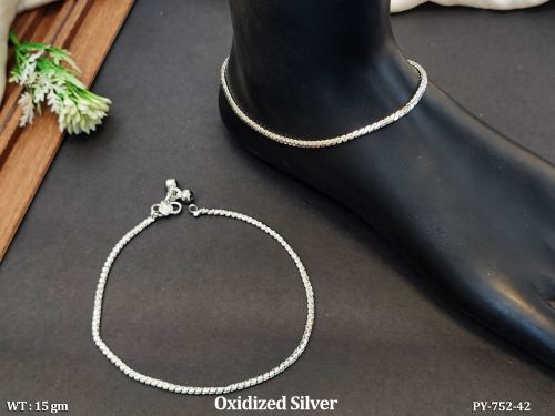 Oxidised Finish Anklet for Women, photo 2 of 2