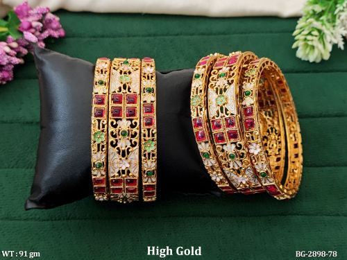 Stone-Studded Bangles Set of 6