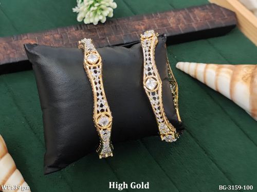 Designer CZ Stone Kada Bangle Set