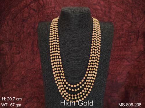 Party wear Fancy Style High Gold Polish Designer Beaded Mala Set