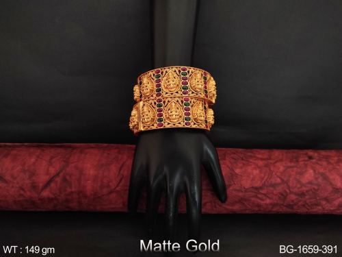 Lakshmi Bangles in Matte Finish Set of 2, photo 2 of 4