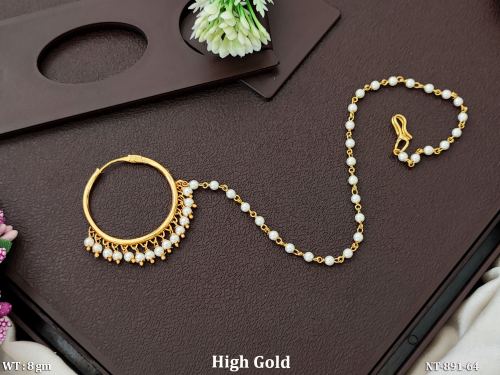 Beautiful High Gold Fancy Designer Nath 