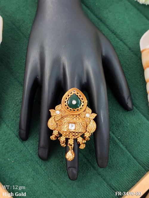 Traditional Designer Antique Finish Dangler Finger Ring