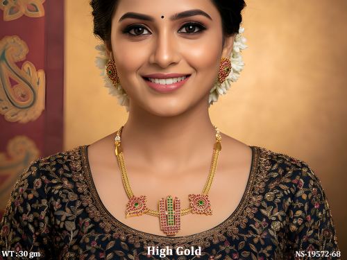 Ethnic Stone-Studded Necklace Set with Earrings