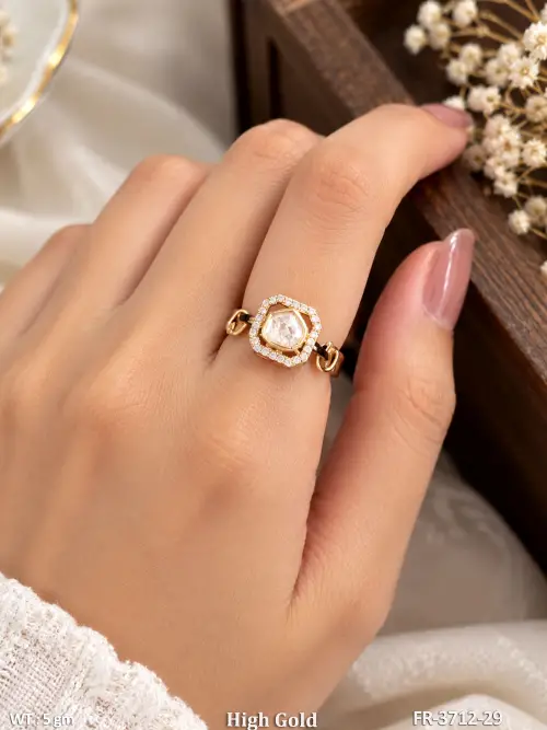 Classic Premium Kundan Designer Finger Ring