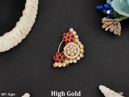 Antique Jewellery Designer Full Stone High Gold Polish Fancy Design Party weat Nath  