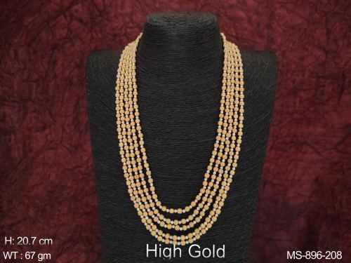 Party wear Fancy Style High Gold Polish Designer Beaded Mala Set