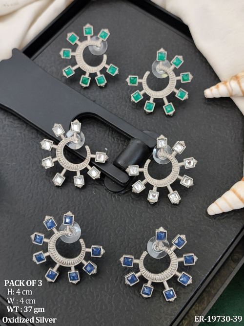 Stone-Studded Ethnic Earrings for Women