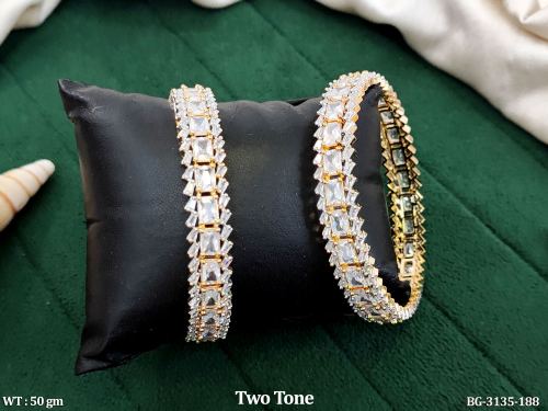 Premium Two Tone Diamond Look Bangles
