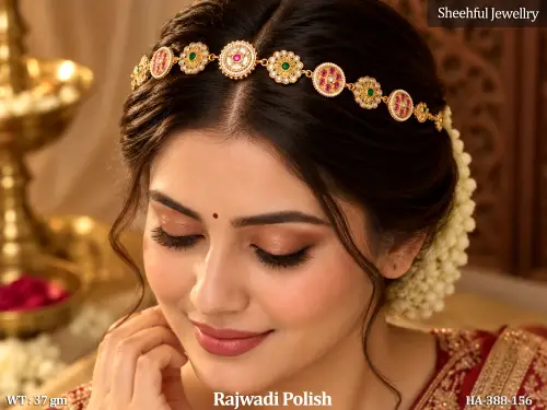 Elegant Kundan Style Floral Hair Accessory