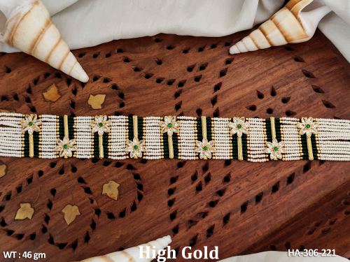 Beautiful High Gold Polish Design Full Stone Party Wear Hair Accessories  