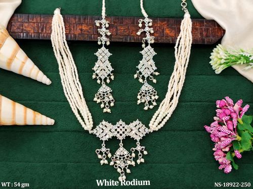 Short AD Necklace Set for Women in White, photo 4 of 6