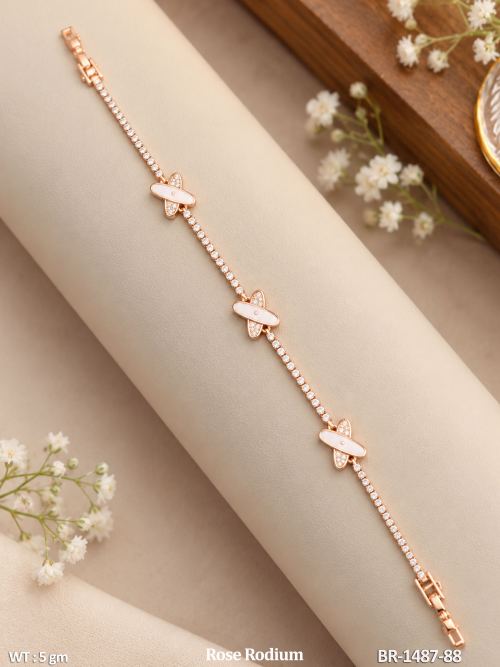 Rose Finish Stone-Studded Bracelet for Women, photo 2 of 2