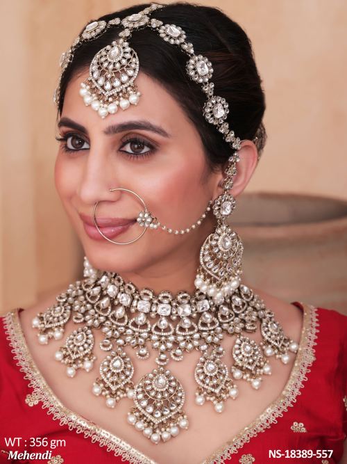 Bridal Kundan Necklace Set with Stone Work