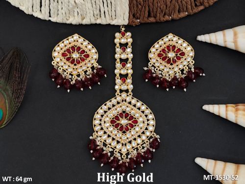 Antique Jewellery Designer High Gold Polish Paerty Wear  Maang tikka  