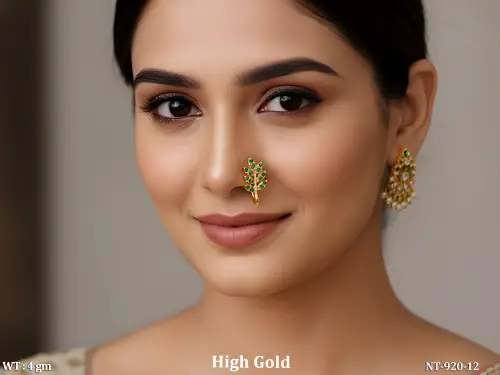 Antique Leaf Design Nath Fancy Traditional Nose Ring