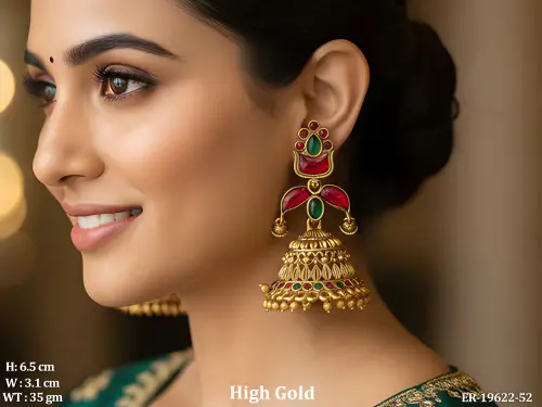 Stone-Studded Traditional Jhumkas for Women