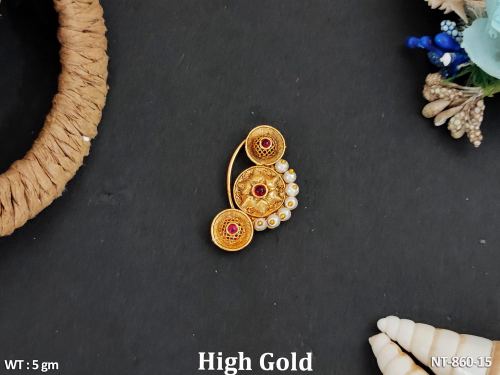 Antique Jewellery High Gold Polish Fancy Style Nath  