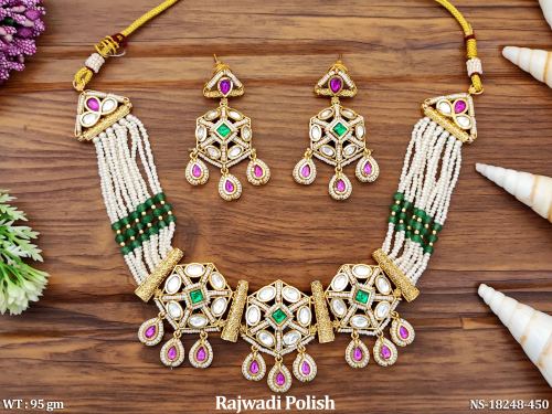 Stone-Studded Antique Jewellery Set for Women