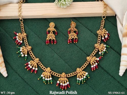 Rajwadi Finish Beaded Necklace Set, photo 2 of 3