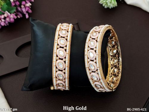 Stone-Studded Bangle Set for Women