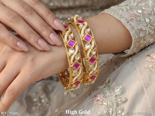 Kundan Bangles with Stone Work Set of 2