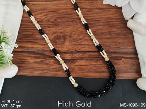 Party Wear Antique Mala with Beads in Black, photo 6 of 15