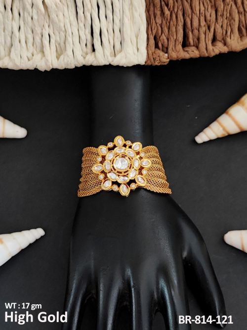 Party Wear Kundan Bracelet with Stone Work, photo 2 of 2