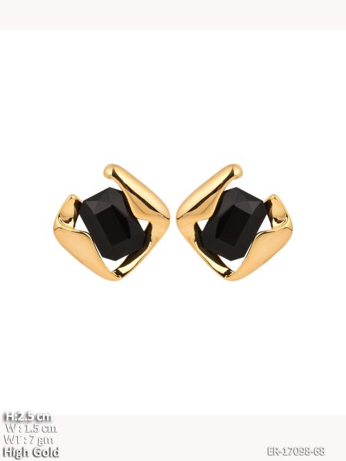 Stone-Studded Minimal Stud Earrings for Women, photo 3 of 3