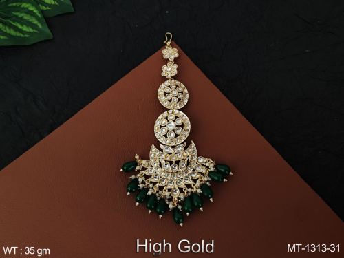 Classic Antique Maang Tikka with Pearls