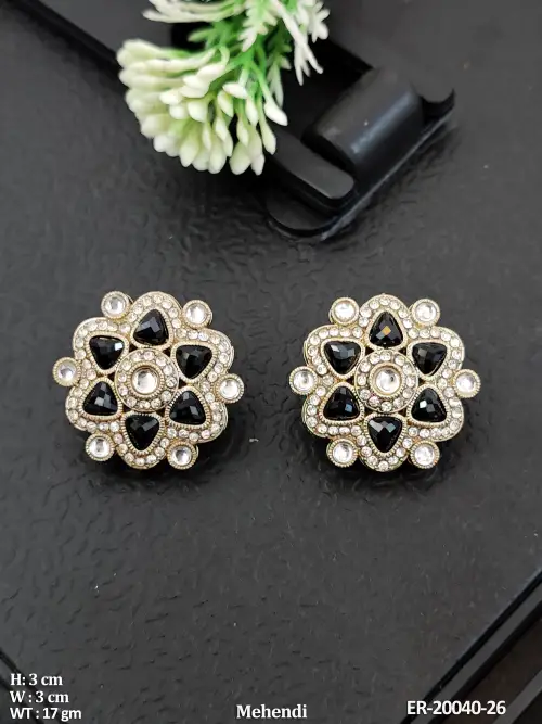 Antique Full Stone Flower Earrings