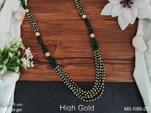 Antique Jewellery Beautiful Designer High Gold Polish Beaded Malas 