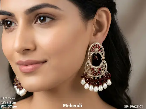 Moon Stone-Studded Drop Earrings for Women