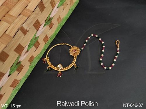 Pearl South Indian Nath in Ruby Green, photo 4 of 4