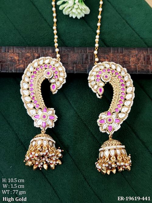 Kundan Jhumka Earrings with Pearls