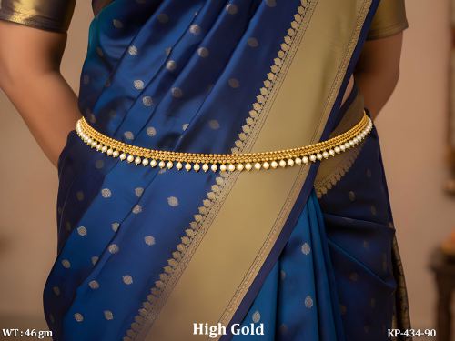 High Gold Finish Traditional Pearl Kamarpatta