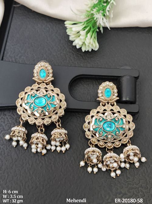 Mehendi Antique Full Stone Designer Earrings