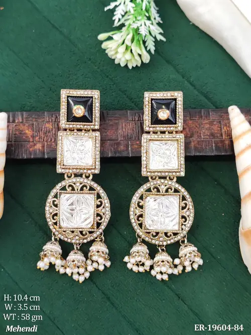 Long Pearl Jhumka Earrings for Women