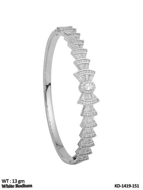 Luxury White Rhodium Diamond Kada  Party Wear  