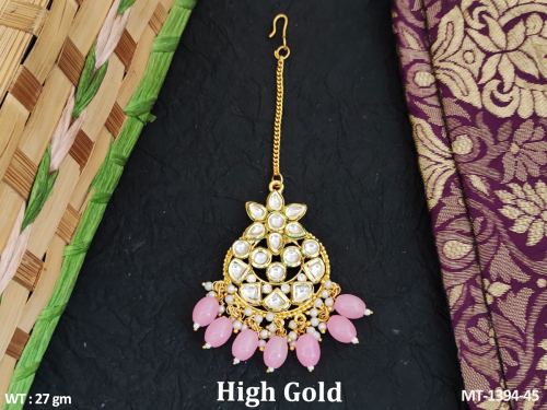 Classic Party Wear Kundan Maang Tikka with Pearls