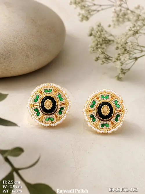 Traditional Pearl Border Floral Earrings